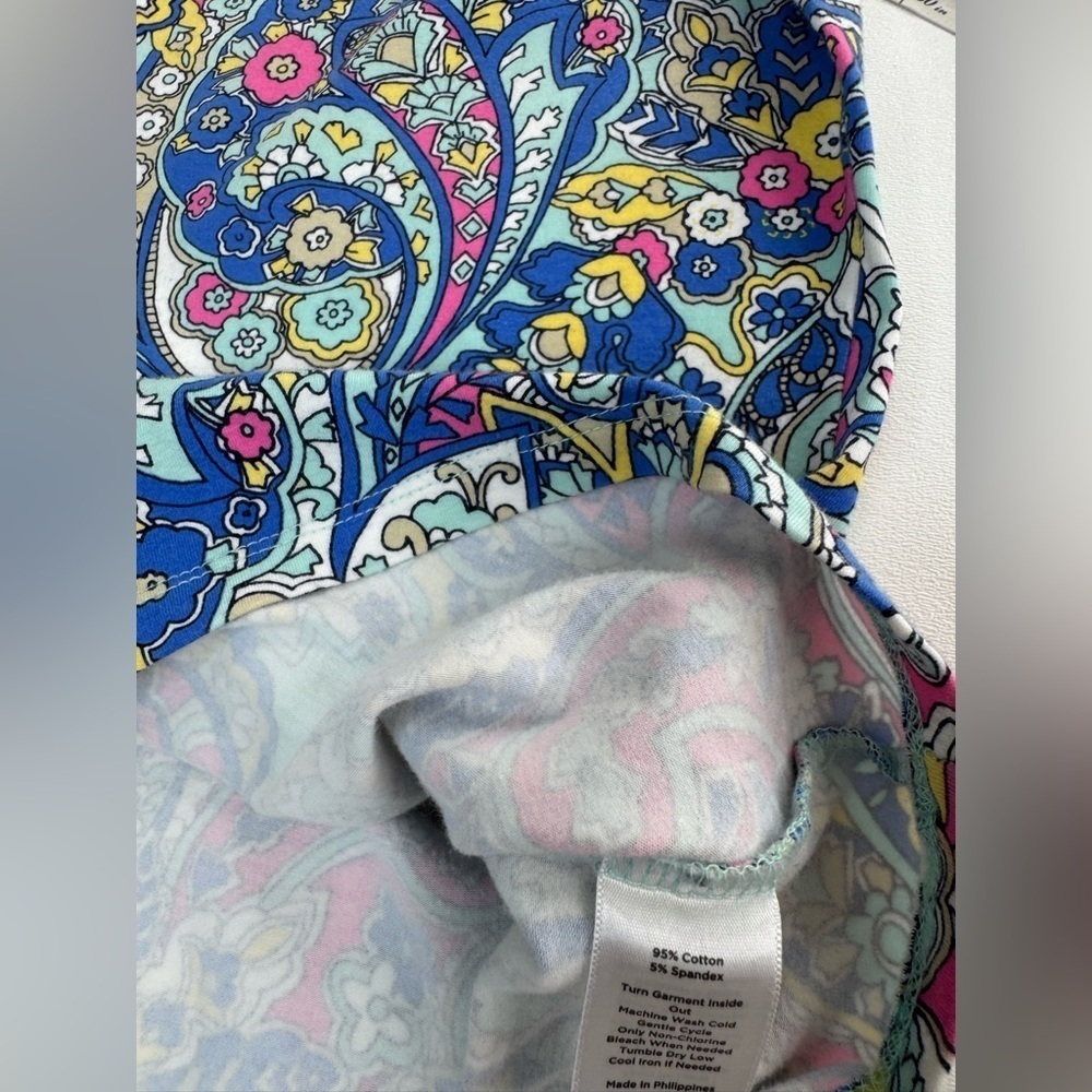 Talbots Paisley Stretch 3/4 Sleeve T Shirt Womens Size Medium - Picture 7 of 9